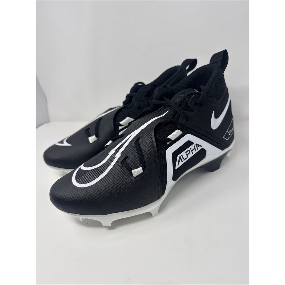Nike Alpha Menace Pro 3 Football Cleats Black White CT6649-001 Sz 10.5